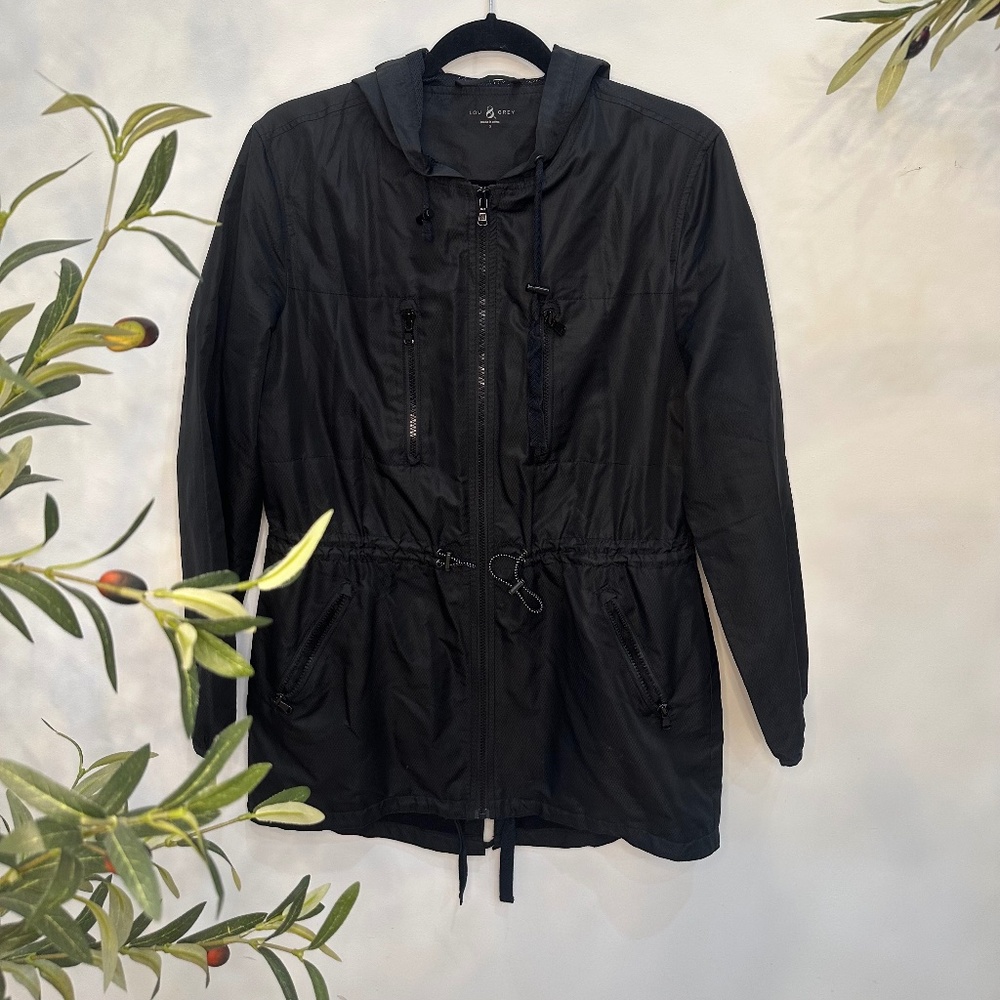 Lou & Grey Black Lightweight Hooded Utility Jacket Size S